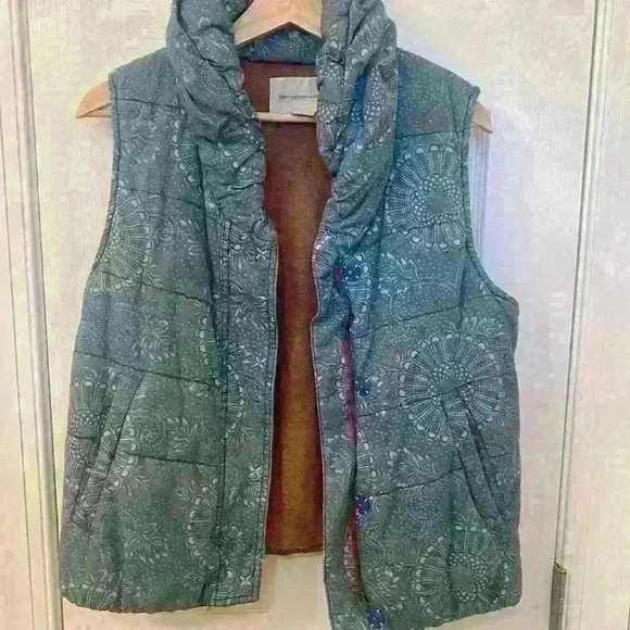 Anthropologie Pilcro and The Letterpress Chambray Puffer Vest Size M - Picture 7 of 8